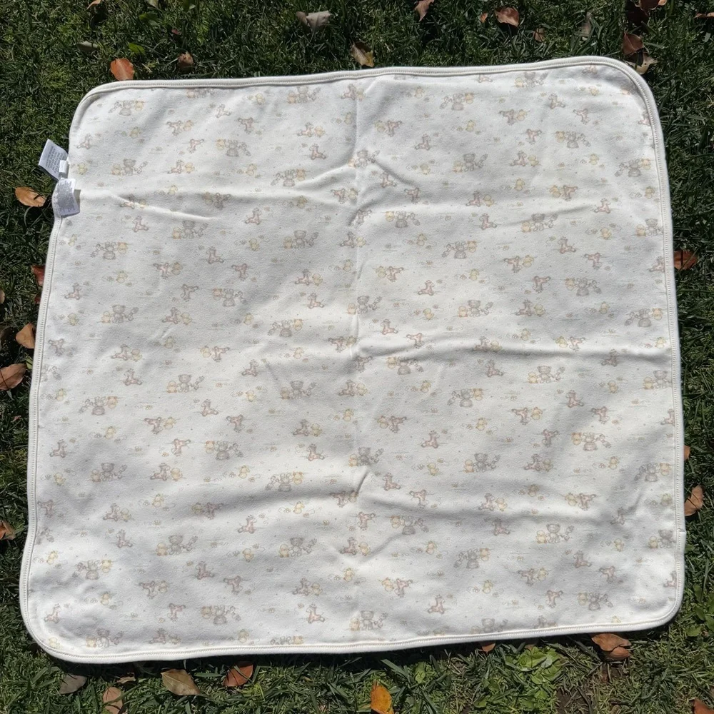 First Impressions Reversible Baby Blanket Lovey Giraffe Duck Yellow White 25x28